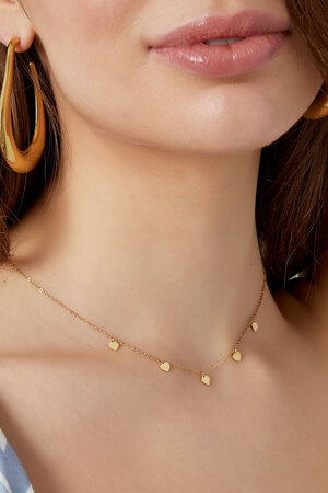 Schlichte Halskette mit Herzanhängern – Gold  h5 Bild4